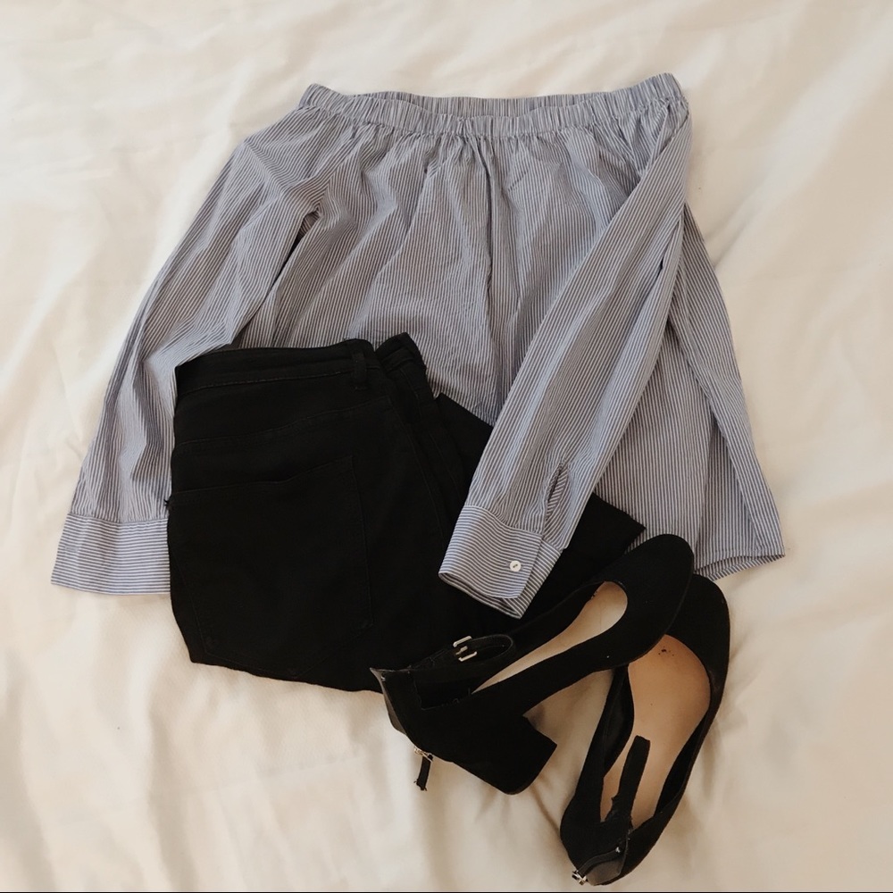 Zara striped off the shoulder top